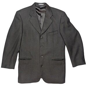 Vintage Wilke Rodriguez Large Grey Monotone‎ Stripe Blazer Light Shoulder Pads